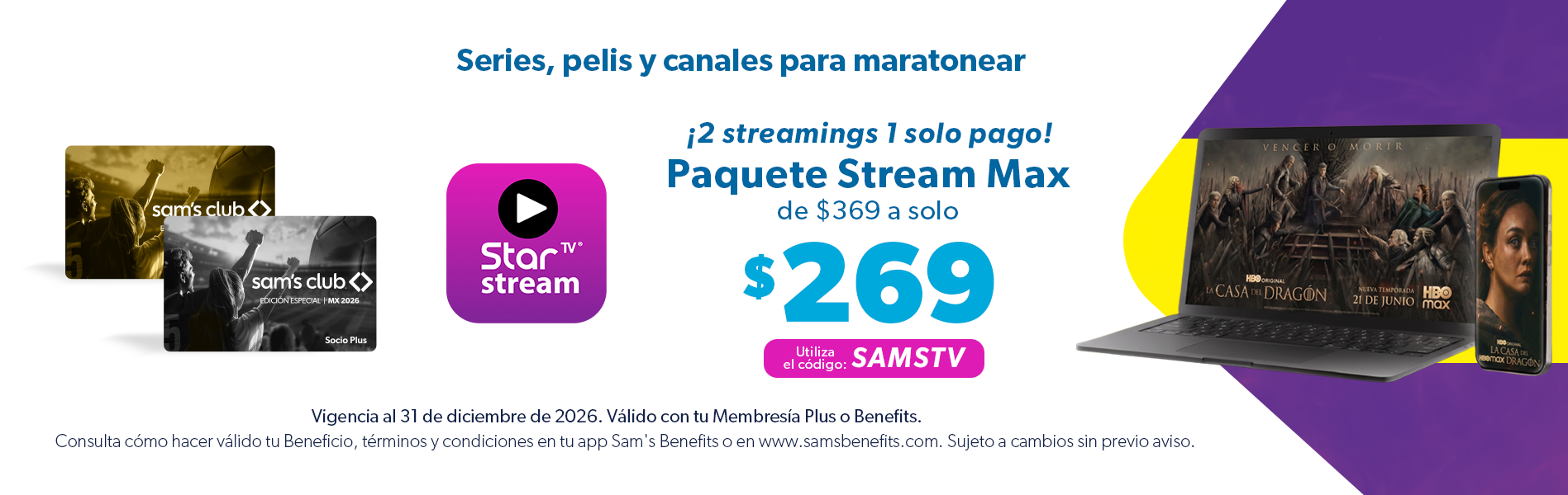 Sam's Club samsclub samsbenefits hazte socio cine viajes hot deals restaurantes educacion ropa accesorio mascotas salud entretenimiento fitness puntos