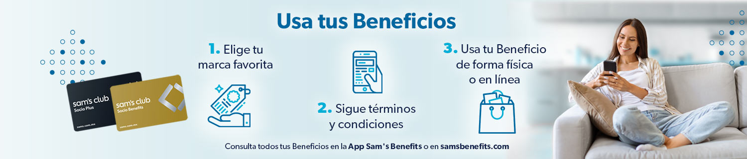 Sam's Club samsclub samsbenefits hazte socio cine viajes hot deals restaurantes educacion ropa accesorio mascotas salud entretenimiento fitness puntos